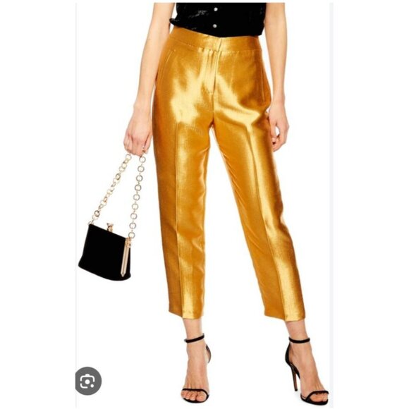 Fashion Regular Fit Pants Silk for Women Pants Gold Vaska Size M - Picture 1 of 10